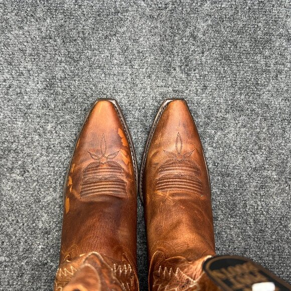 Dan Post Western Boots Women's Size 9 Brown Leather Snip Toe Cowboy Dancing Boot - Picture 11 of 16